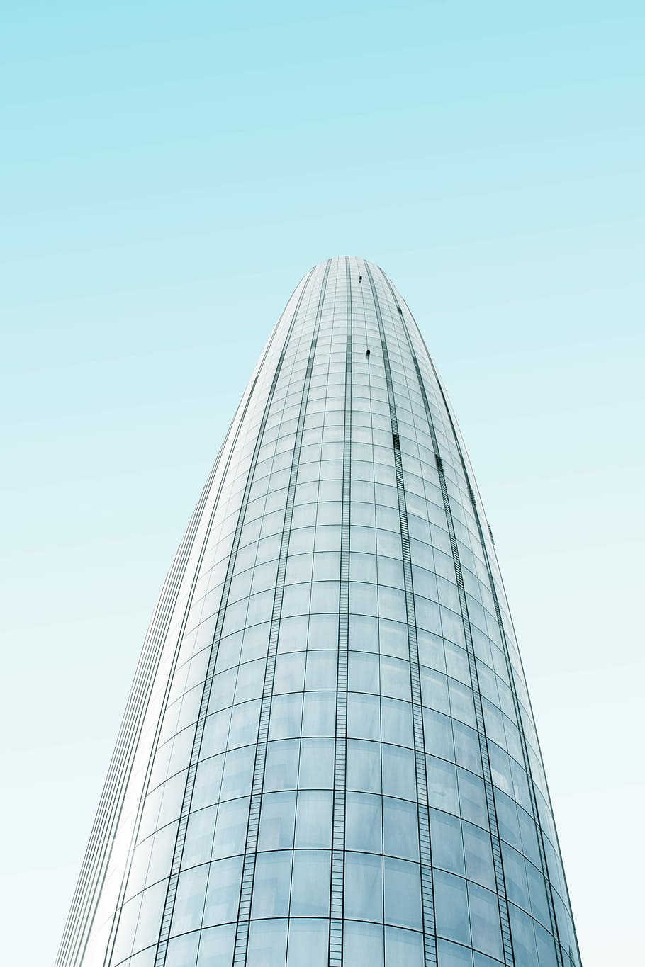 high angle photography of building, high rise building with glass windows HD wallpaper