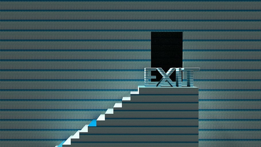 truman, exit, 3d, architecture, built structure, men, one person HD wallpaper
