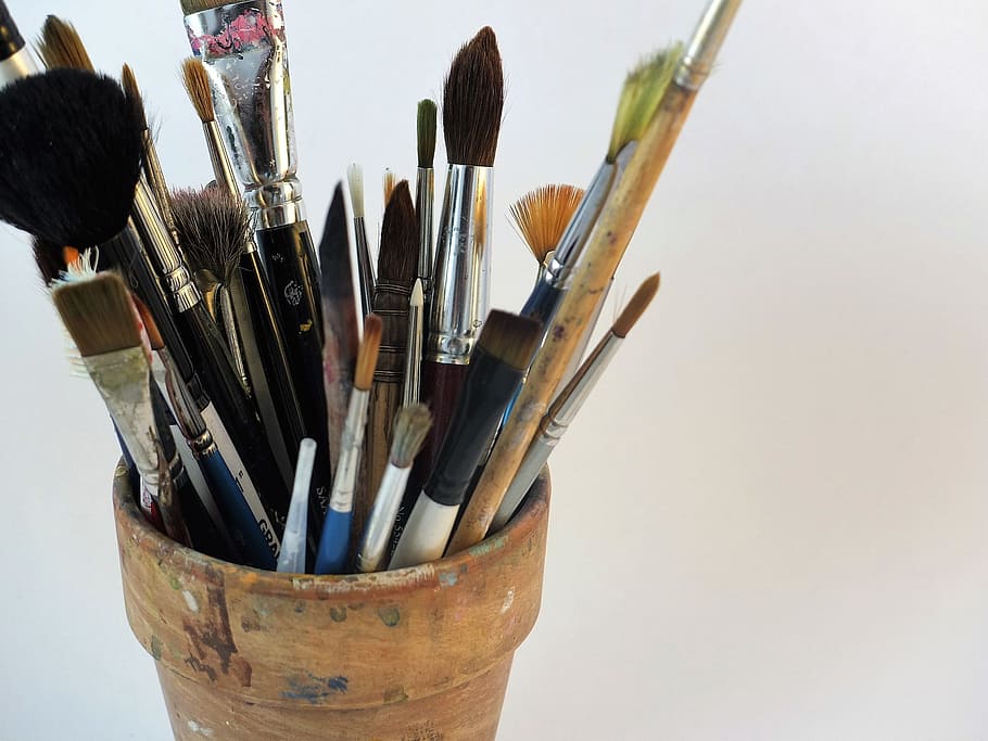 Artists Paintbrushes And Watercolors High-Res Stock Photo - Getty Images