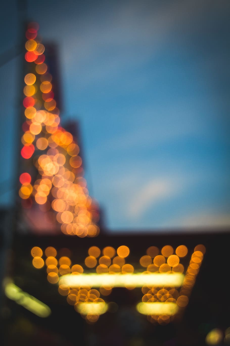 Bouquet photography of building with lights, bokeh lights of high rise building HD wallpaper