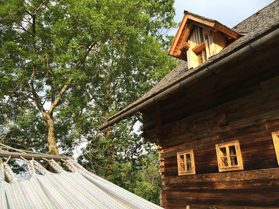 hut, hammock, alm, tree, built structure, plant, architecture HD wallpaper