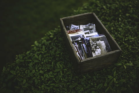 brown wooden box, old, vintage, retro, memories, nature, grass HD wallpaper