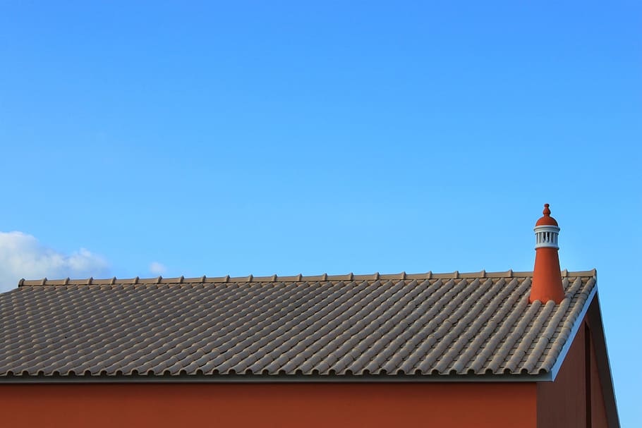 Flue, Chimney, Clean, Clear, Cloud, blue, design, forms, house HD wallpaper