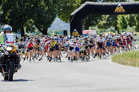 inline skating, inline race, roller skating, competition, skate HD wallpaper