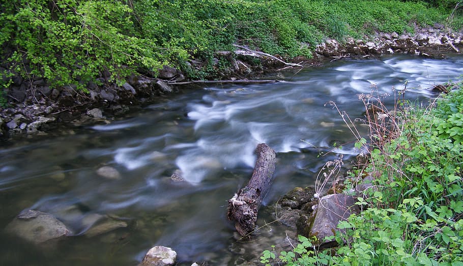 Stream, Nature, Water, flowing water, waterfall, day, outdoors HD wallpaper