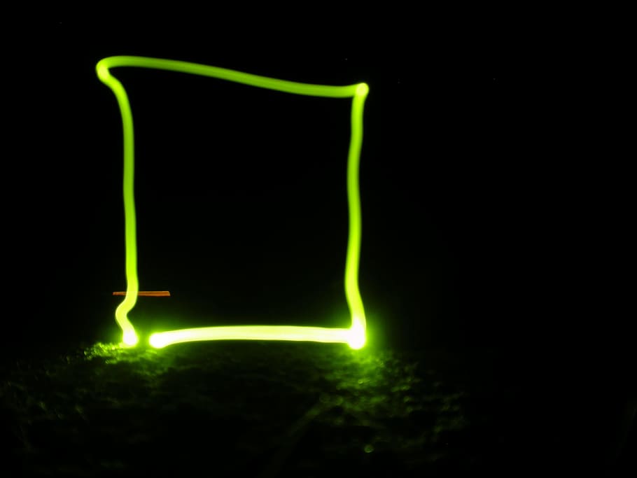 Square, Neon, Bright, Light, green, shape, color, geometric HD wallpaper