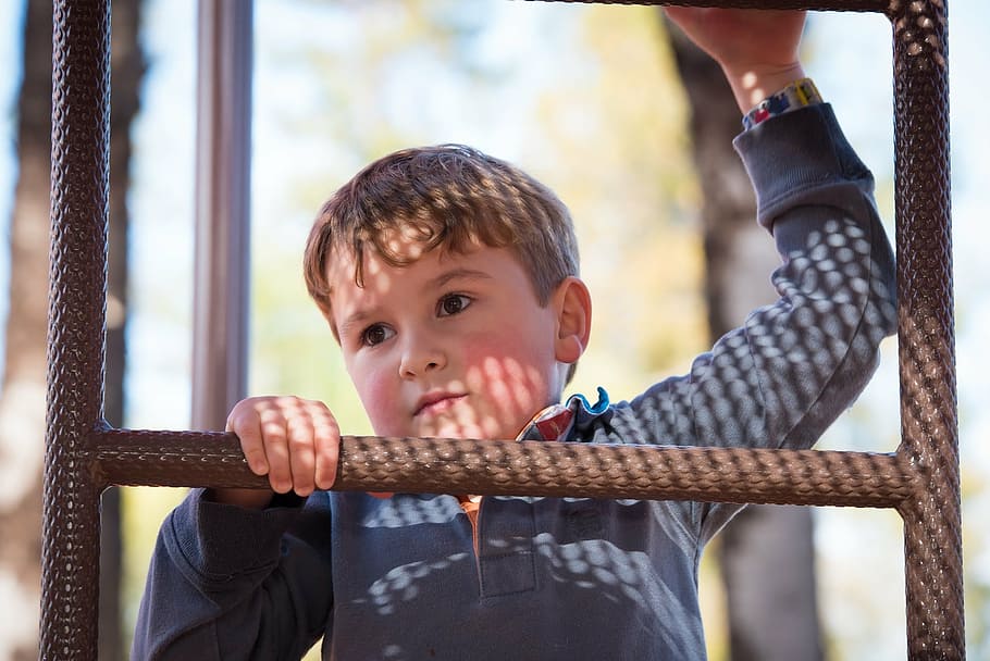 kid, boy, climbing, ladder, child, boys, outdoors, childhood HD wallpaper