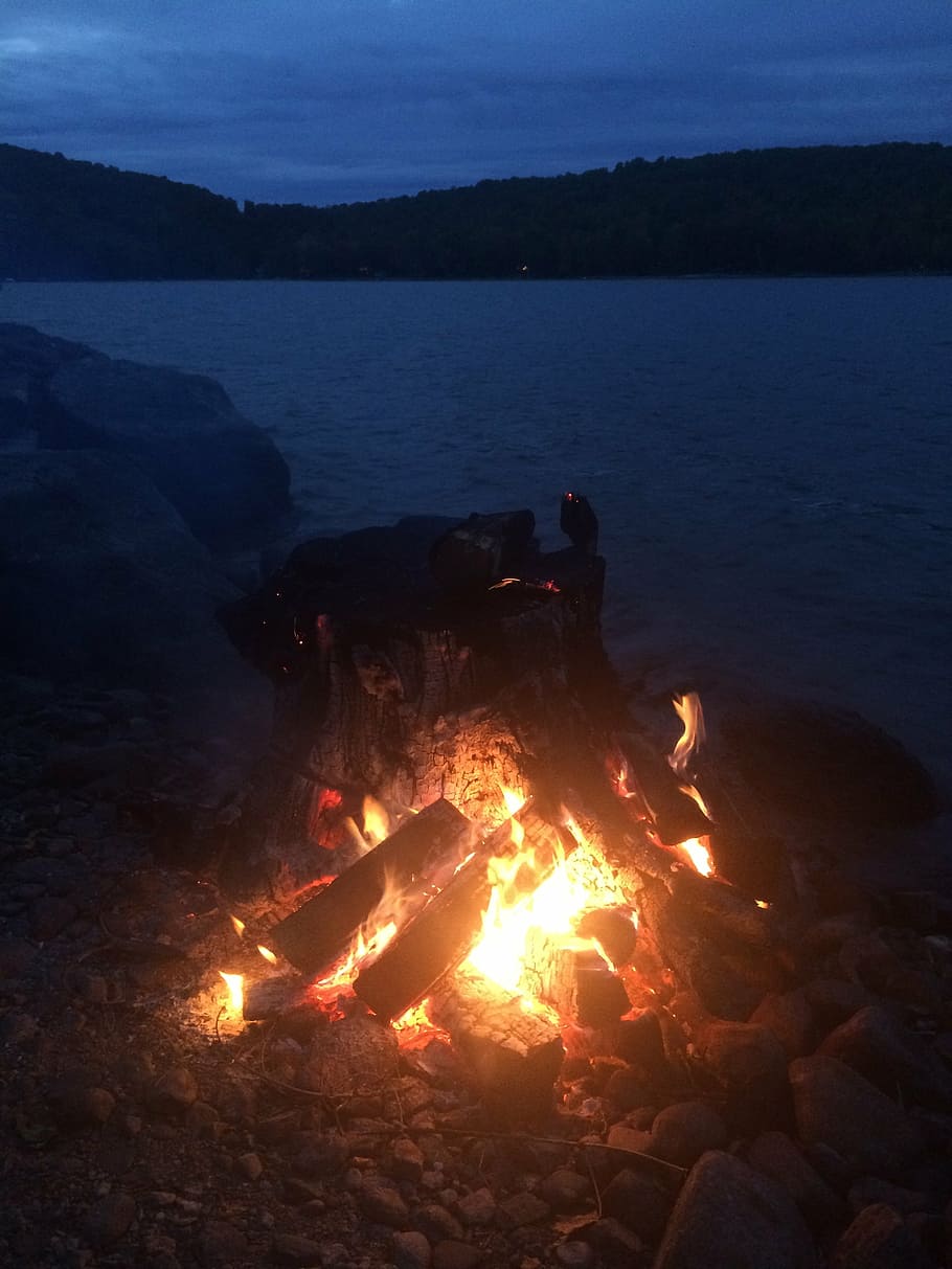 bonfire, flame, campfire, nature, fire - Natural Phenomenon HD wallpaper