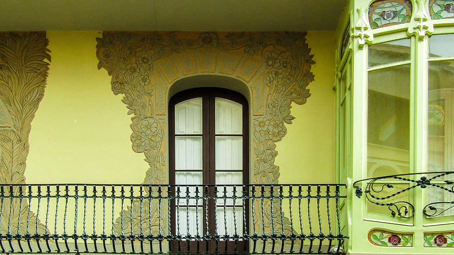 window, house, architecture, door, wall, building, modern, balcony, HD wallpaper