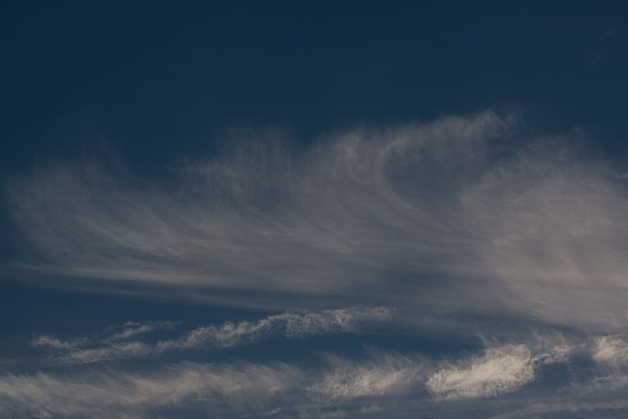 Cirrus Clouds, Blue, Sky, clear, sunny, beautiful, federwolke HD wallpaper