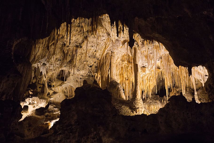 cavern, carlsbad caverns, rock, mountain, rocks, caves, stalactites, HD wallpaper
