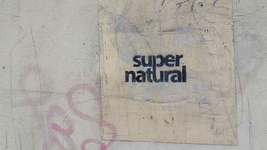 Super Natural printed white wall, graffiti, supernatural, text HD wallpaper