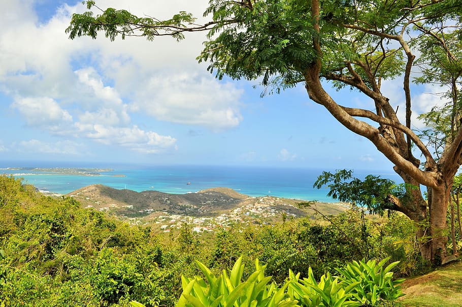 Island, Paradise, Panorama, Sea, Holiday, tropical, caribbean, HD wallpaper