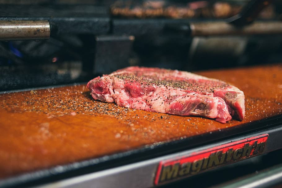 Red meat, beef, ingredient, pepper, raw, food, cooking, barbecue Grill HD wallpaper