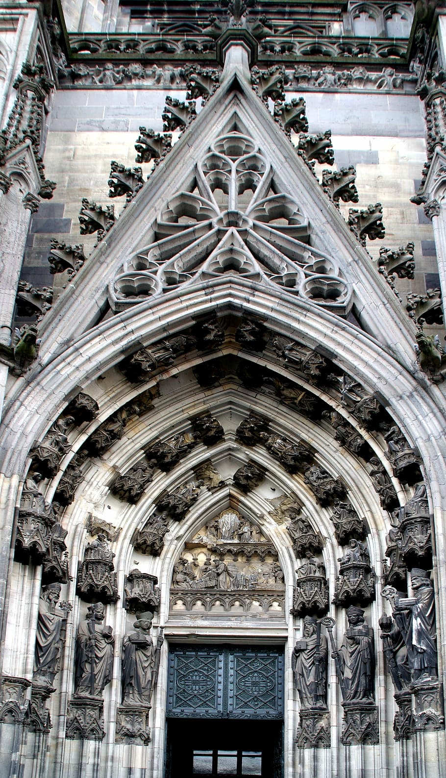 dom, portal, cologne, input, facade, building, old, places of interest HD wallpaper