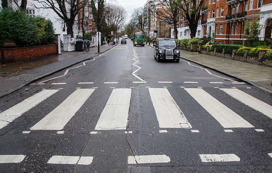 Abbey Road, crossing, zebra, europe, landmark, travel, rock, beatles, HD wallpaper