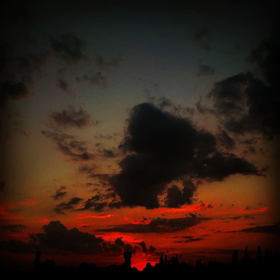 silence, night, clouds, brightness, sunset, sky, cloud - sky HD wallpaper