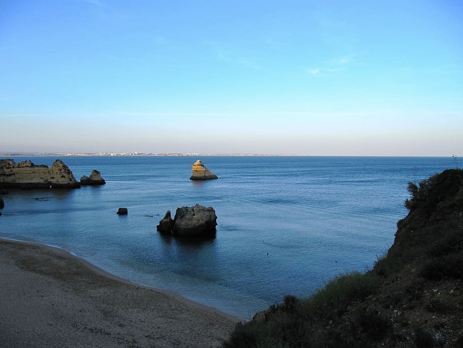 Eventide, Lakes, Donana, sea, horizon over water, scenics, nature HD wallpaper