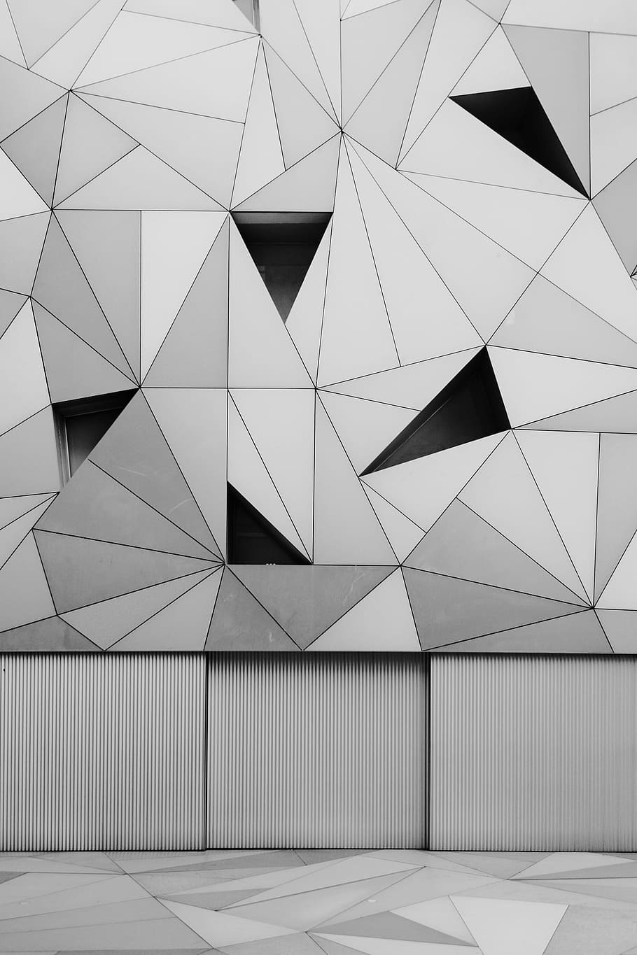 photo of black and gray diamond wall art, gray and black wall HD wallpaper