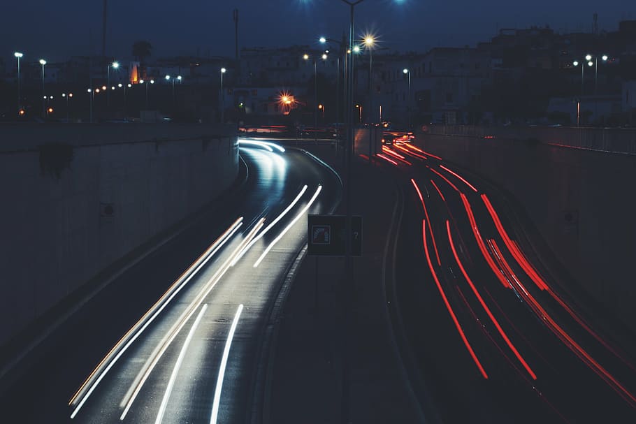 time lapse photography of car on road, light, city, lights HD wallpaper