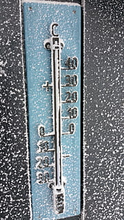 degree cane, thermometer, coldness, snow, winter, frost, frozen HD wallpaper