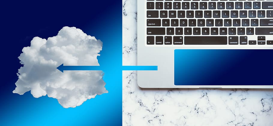 black and white laptop, cloud, infrastructure, disk space, computing power HD wallpaper