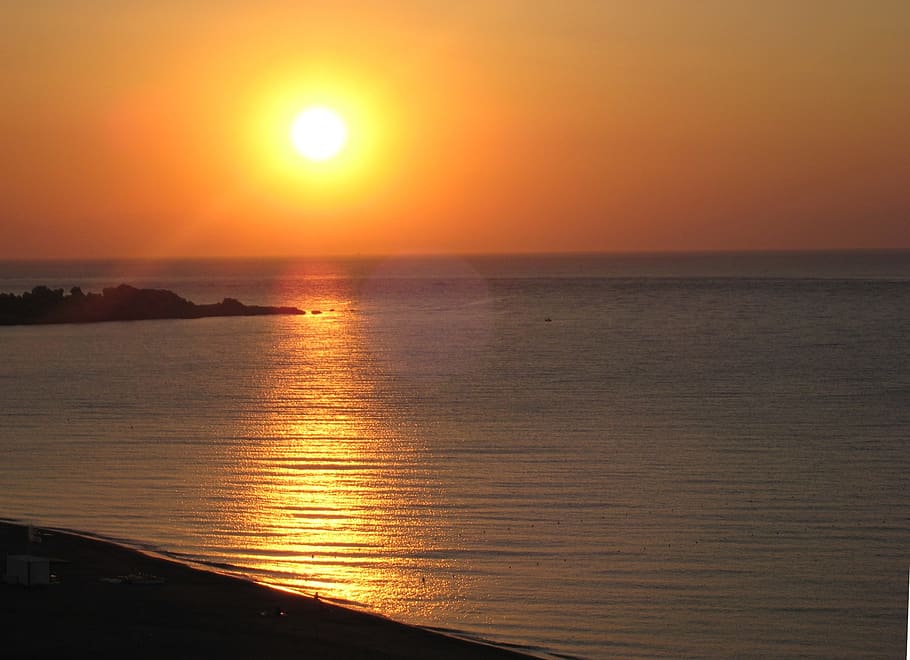 sun, sea, sunrise, water, sky, sunset, scenics - nature, beauty in nature HD wallpaper