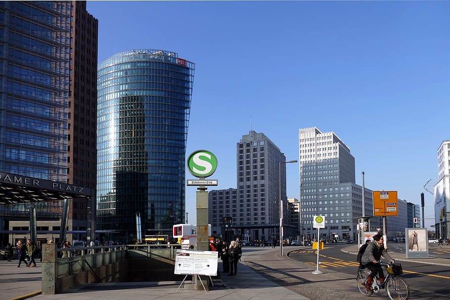 berlin, potsdam place, capital, s bahn, city, work, architecture, HD wallpaper