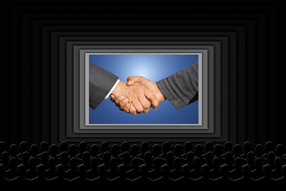 shaking hands, handshake, viewers, film, cinema, reconciliation, HD wallpaper