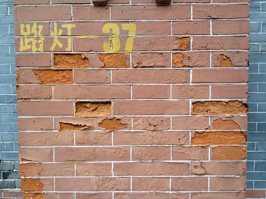 brick, wall, the mottled, brick wall, wall - building feature HD wallpaper