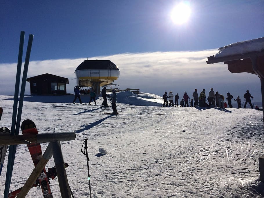 ski, snow, solar, idre, mountain, ski resort, sweden, sky, crowd HD wallpaper