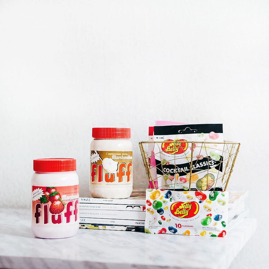 assorted bottles, assorted cups lot, food, copy space, white background HD wallpaper