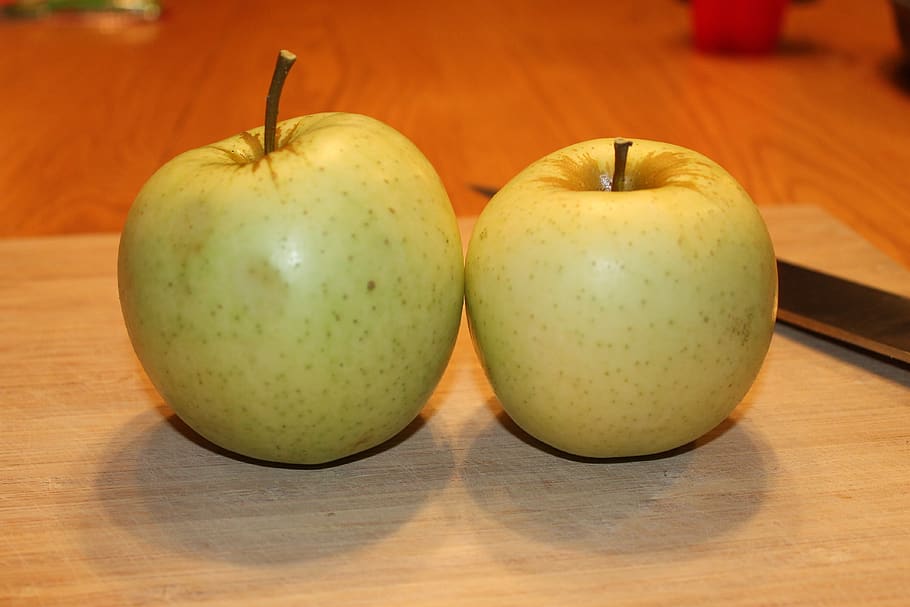 apple, green apple, fruit, healthy eating, food and drink, table HD wallpaper