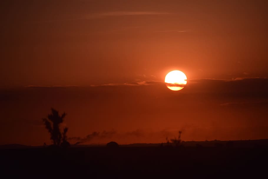Eventide, Sol, Nature, sunset, dusk, landscape, sky, silhouette HD wallpaper