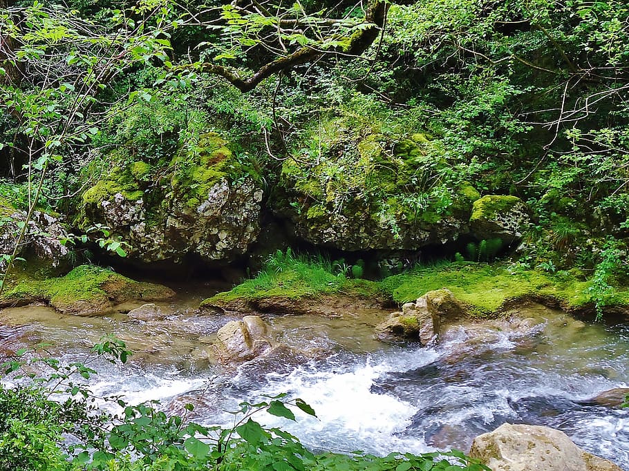 drôme, gorges, fall of the druise, river, water, nature, current, HD wallpaper