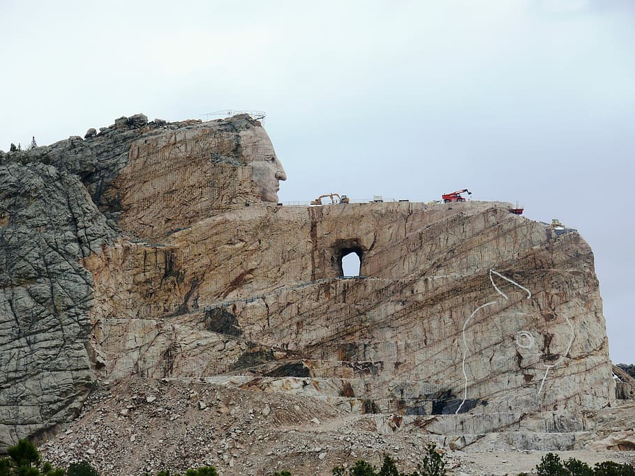 Crazy Horse Memorial, Black Hills, monument, indians, art, mountain, HD wallpaper