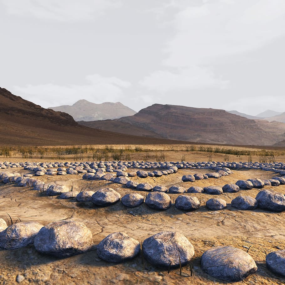 labyrinth, lines, away, accessible, floor maze, stone labyrinth HD wallpaper