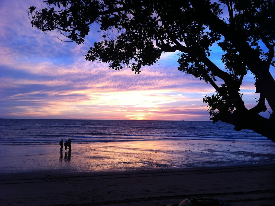 Beach, Dawn, Tropical, tropical beach, sea, sunset, nature HD wallpaper