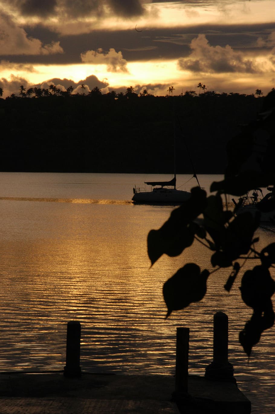 tonga, lake, water, reflections, sky, clouds, sunset, nature, HD wallpaper