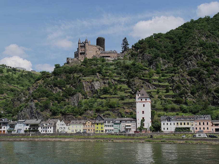 rhine, castle, katz, goarshausen, rhine valley, romantic, middle rhine, HD wallpaper