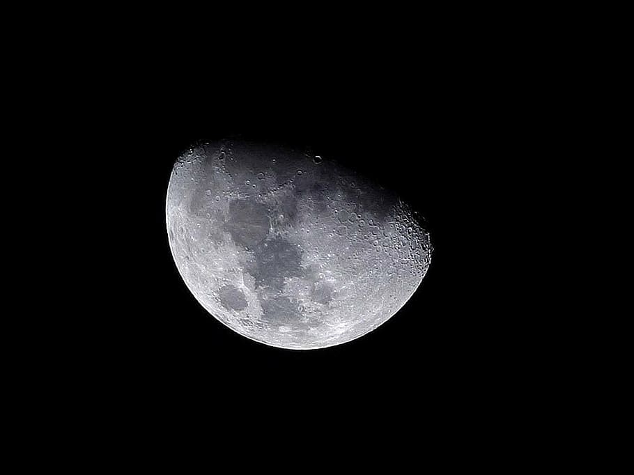 night, yellow, moon, space, astronomy, moon surface, sky, planetary moon HD wallpaper