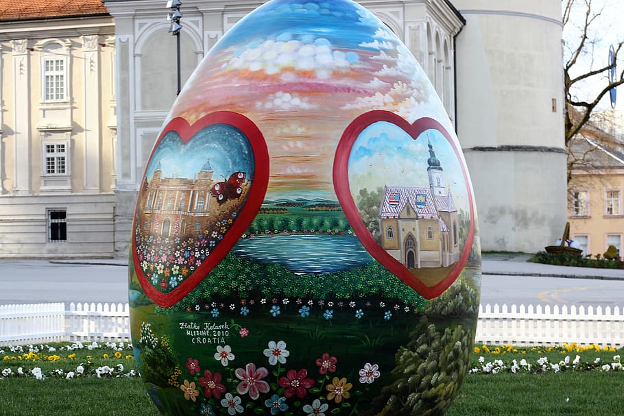easter egg, croatian naive art, traditional, decoration, outdoors, HD wallpaper