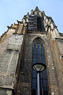 Architecture, Gothic, Ulm Cathedral, site, scaffolding, height HD wallpaper