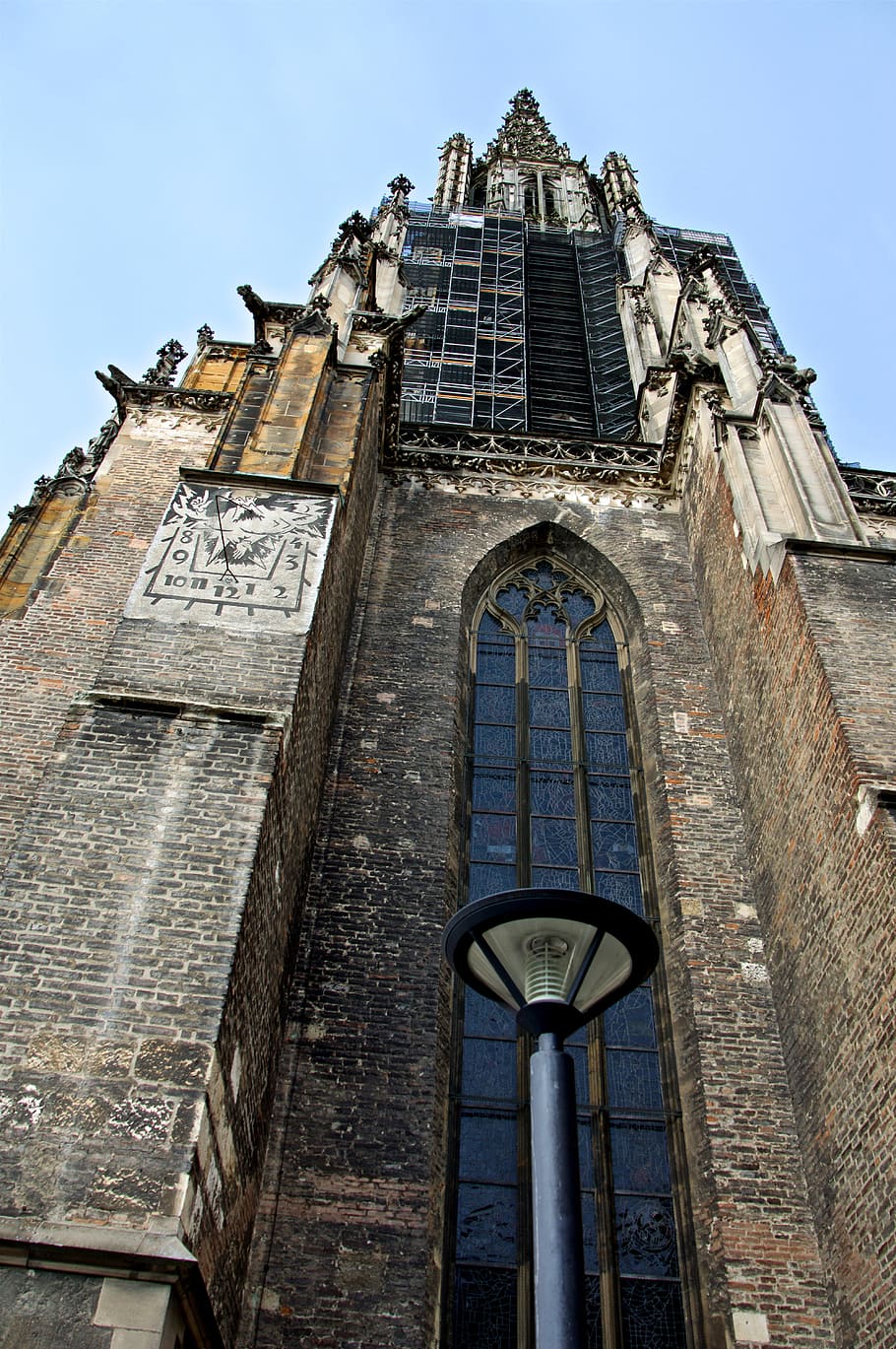 Architecture, Gothic, Ulm Cathedral, site, scaffolding, height HD wallpaper