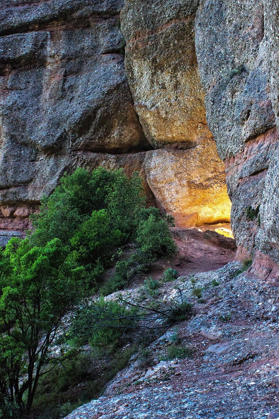 Rocks, Nature, Input, Lights, Mountain, stones, montserrat HD wallpaper