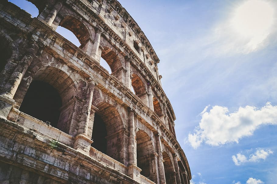 Colosseum, Italy, architecture, building, arches, windows, art HD wallpaper