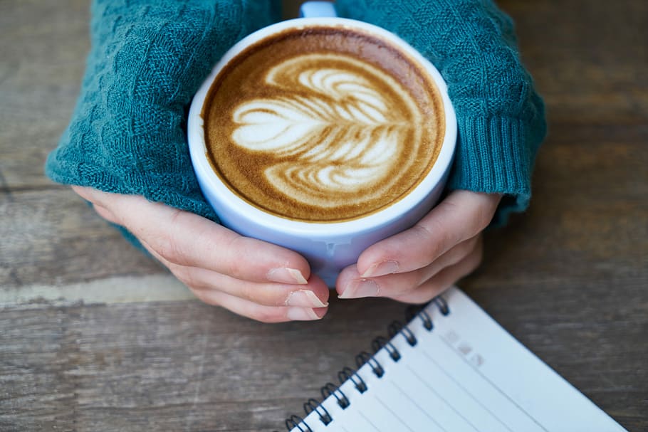 person holding poured teacup, coffee, latte, espresso, background HD wallpaper