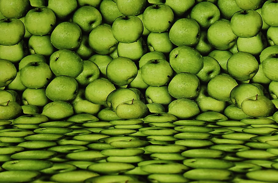 Background, Image, Apple, Fruit, background image, green, textile HD wallpaper
