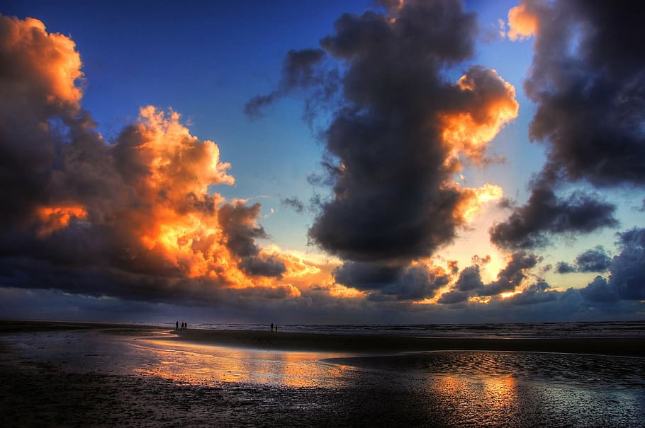 landscapephotography of seashore, sun, denmark, summer, sunset HD wallpaper