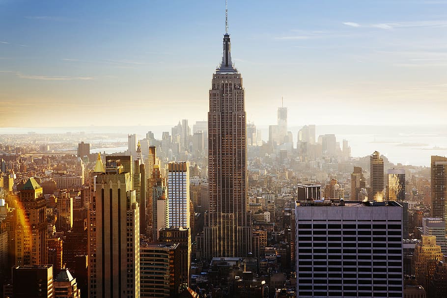 golden hour photography Empire State Building, New York, buildings, HD wallpaper